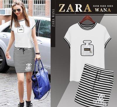 欧式潮流新演绎 Zara Wana套装与香水瓶T恤引领夏日风尚